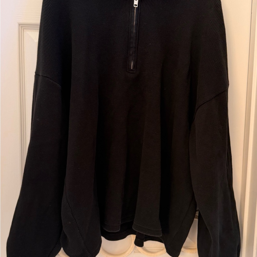 Aritzia Wilfred Black Half-Zip Sweater XL